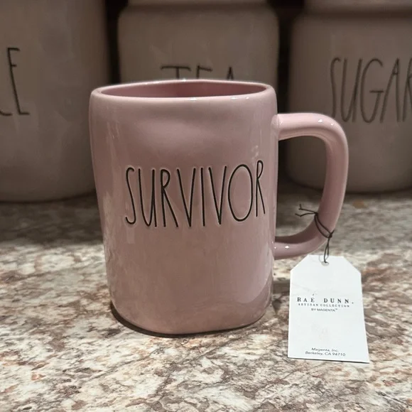 Rae Dunn Pink 'Survivor' Mug - Picture 1 of 4